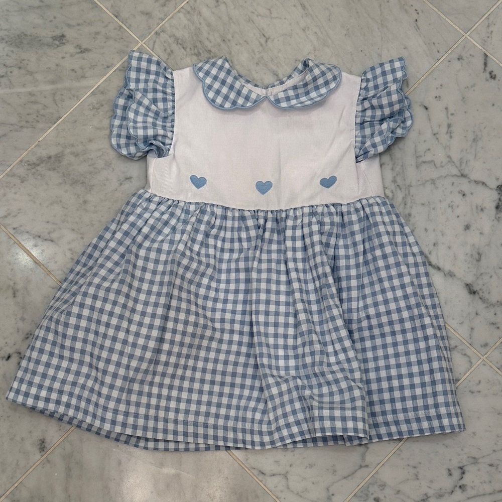 Sal and pimenta heart dress 3T gingham girls